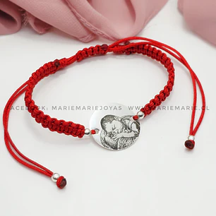 Pulsera Tejida Medalla Fotodibujo 