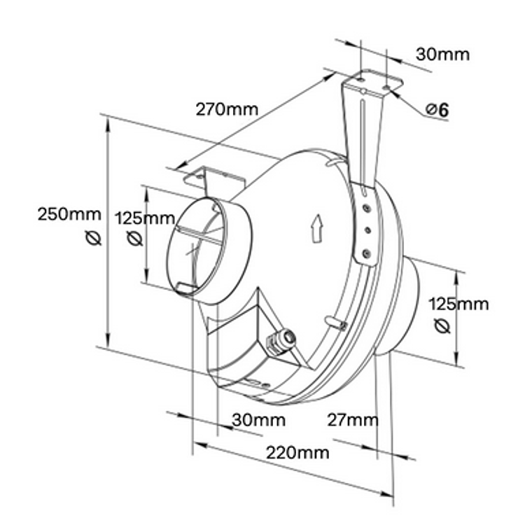 EXTRACTOR VK 125mm  (355 M3/H) CORNWALL ELECTRONICS  3