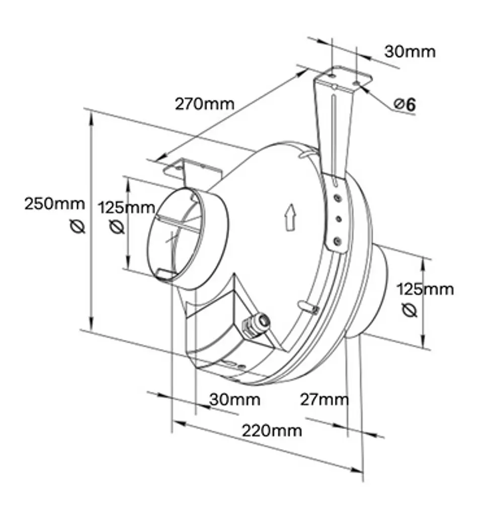 EXTRACTOR VK 125mm  (355 M3/H) CORNWALL ELECTRONICS  3