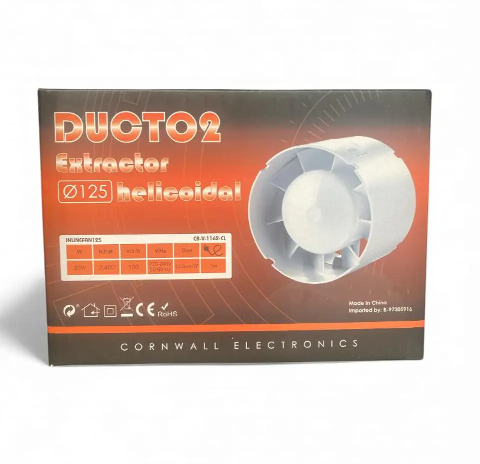 Extractor en Línea 125 (190 m³/h) Cornwall Electronics indoor 4