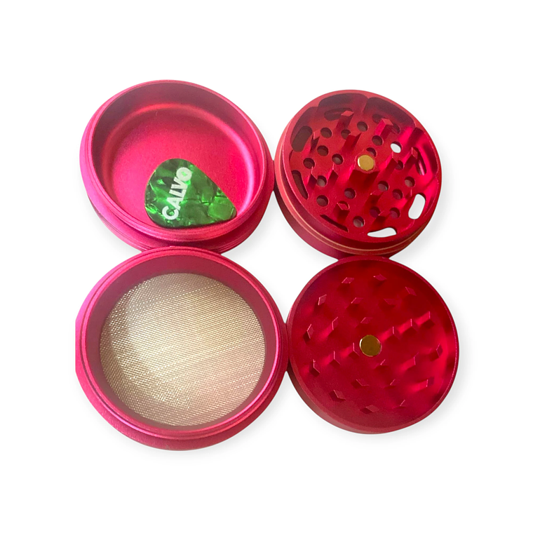 Calvo Glass Moledor Lite Pink 63 mm – Grinder de aluminio ligero 3