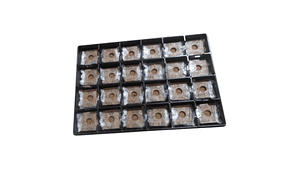 Bandeja Jiffy  80x80mm | 24 Bloques de Coco con Malla para Cultivo