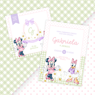 Combo: Save the Date + Convite Digital Estático Minnie e Margarida