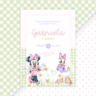 Convite Digital Estático Minnie e Margarida