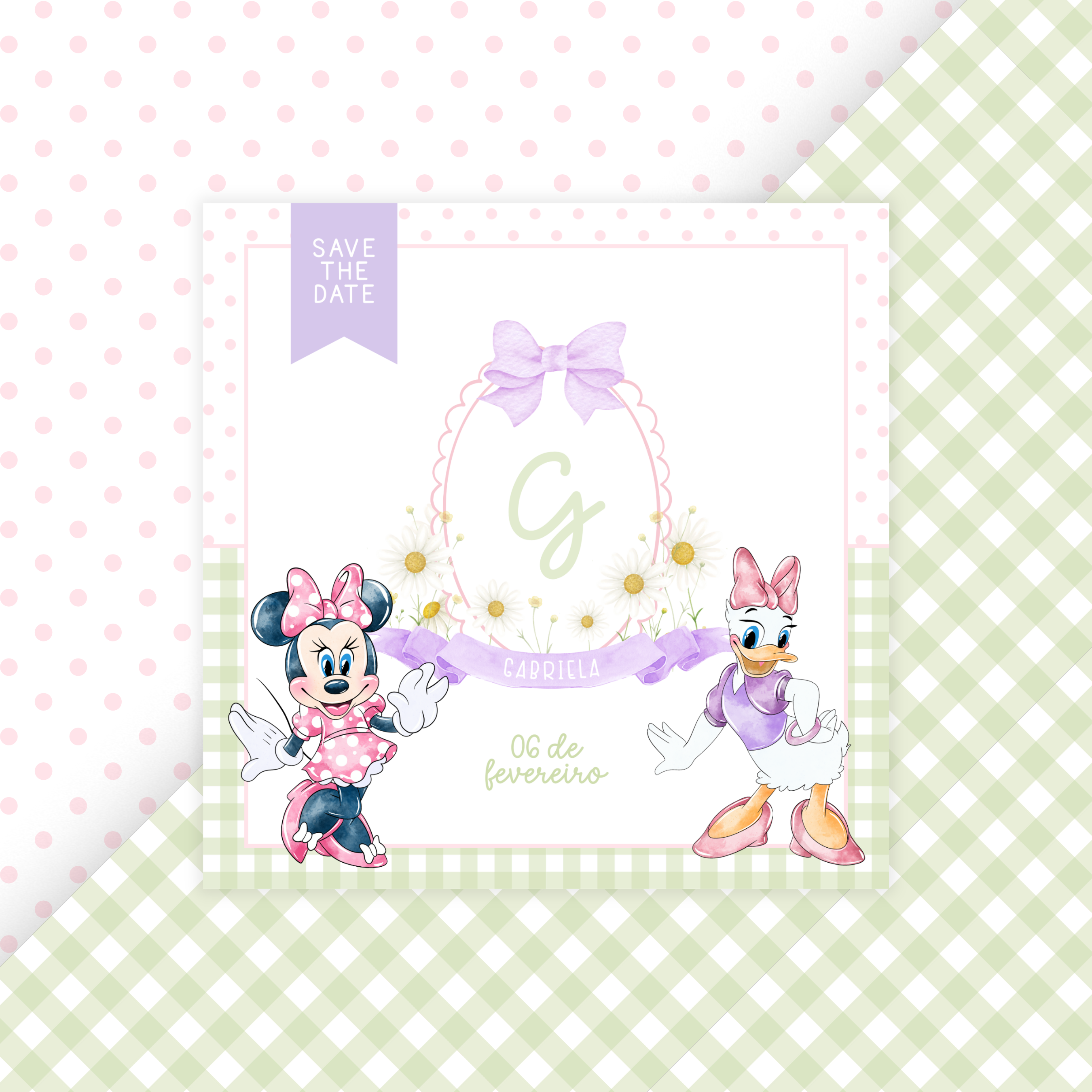 Save the Date Digital Estático Minnie e Margarida 1