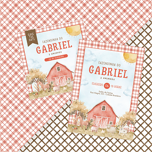 Combo: Save the Date + Convite Digital Estático Fazendinha Menino