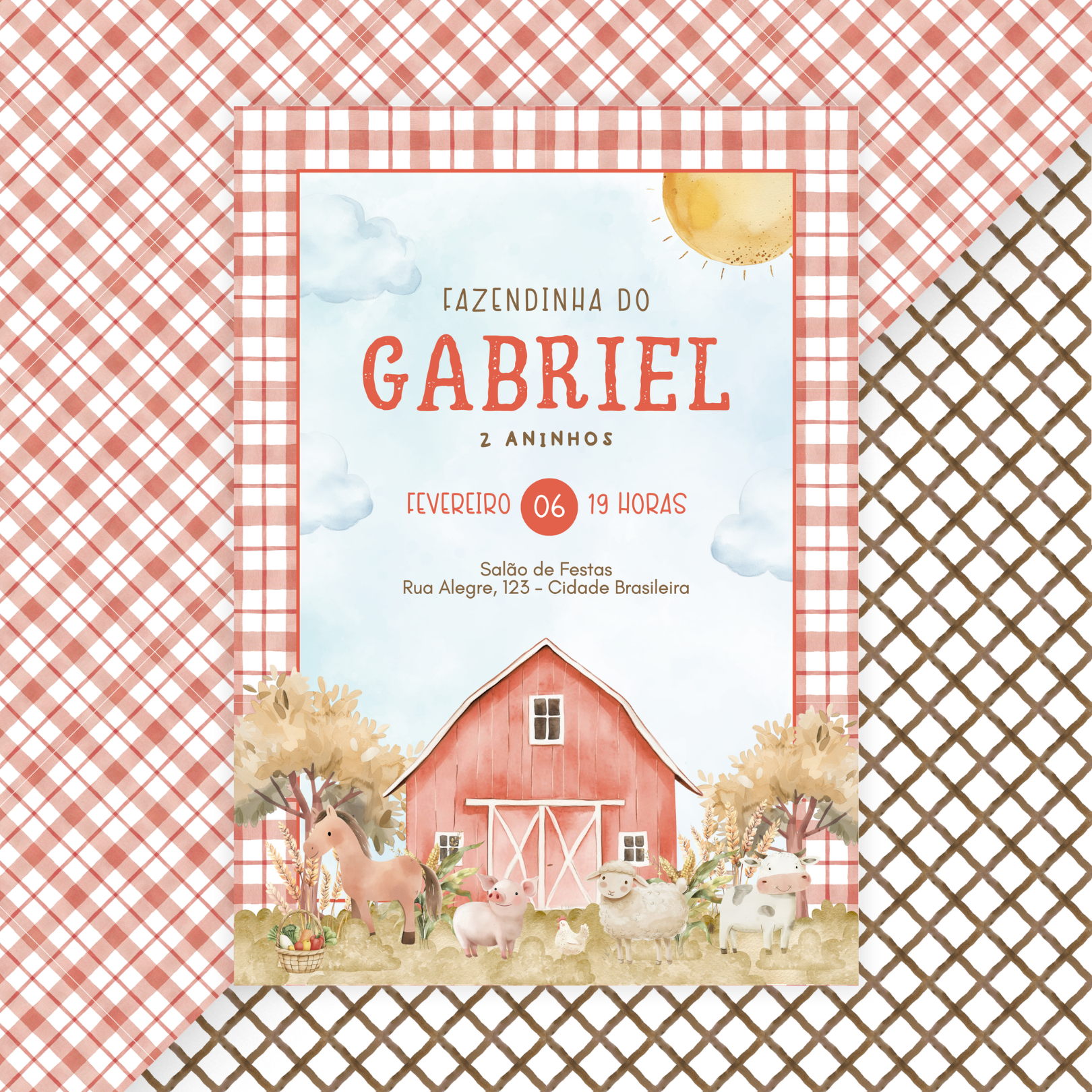 Convite Digital Estático Fazendinha Menino 1