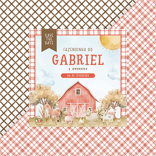 Save the Date Digital Estático Fazendinha Menino