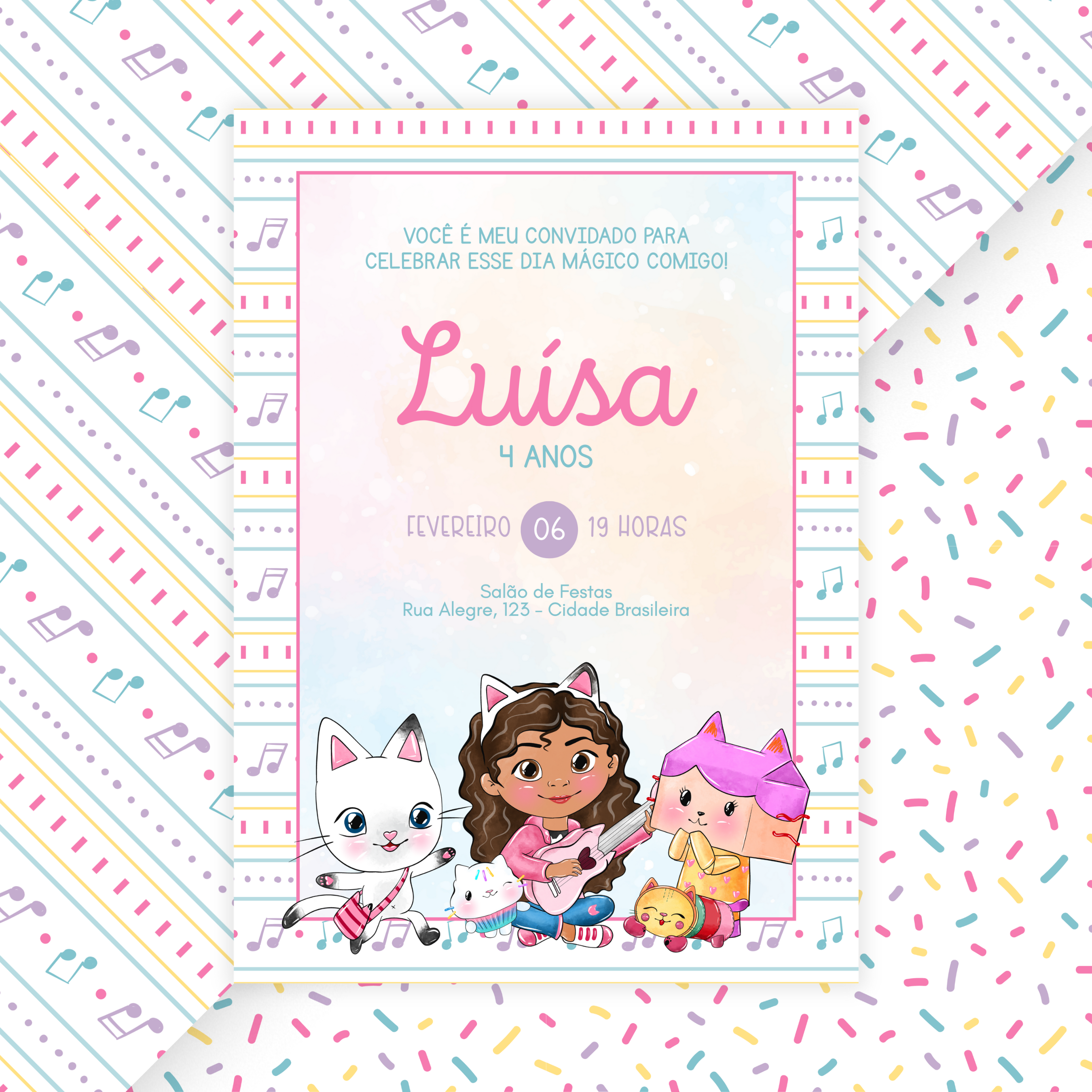 Convite Digital Estático Casa Mágica da Gabby 1