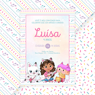 Convite Digital Estático Casa Mágica da Gabby