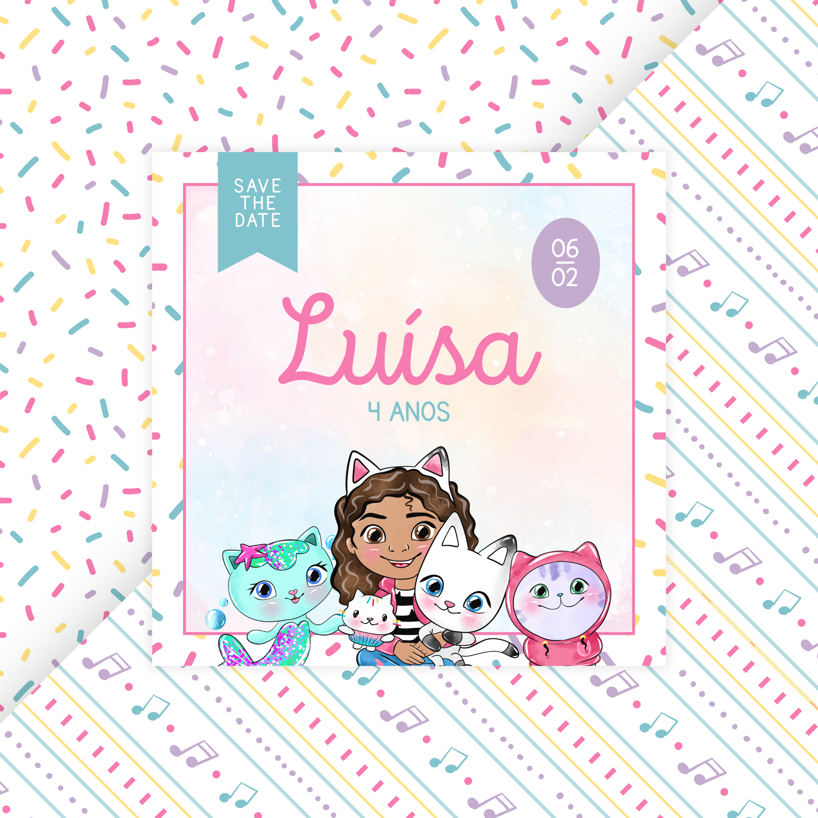 Save the Date Digital Estático Casa Mágica da Gabby 1