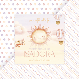 Save the Date Digital Estático 1° Volta ao Sol Menina
