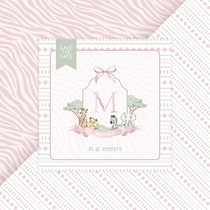 Save the Date Digital Estático Safari Menina