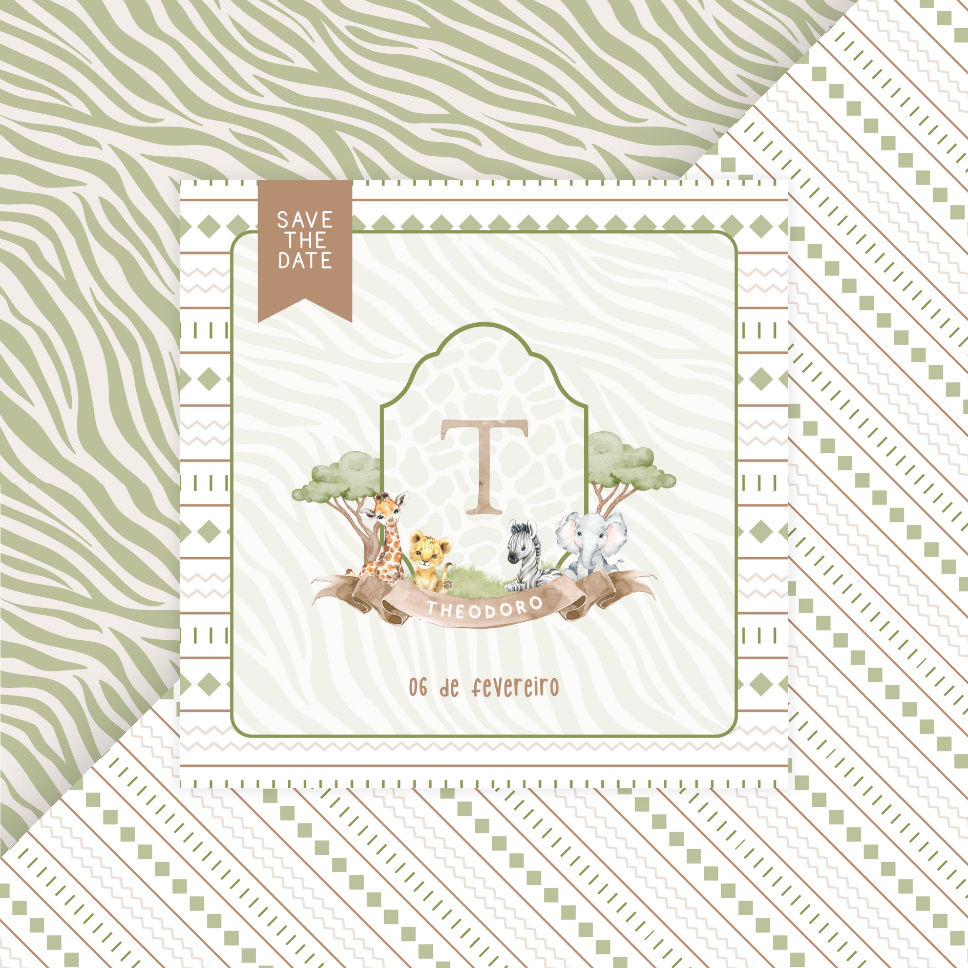 Save the Date Digital Estático Safari Menino 1