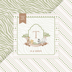 Save the Date Digital Estático Safari Menino