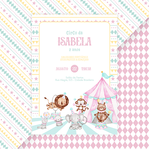 Convite Digital Estático Circo Menina