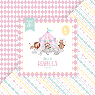 Save the Date Digital Estático Circo Menina