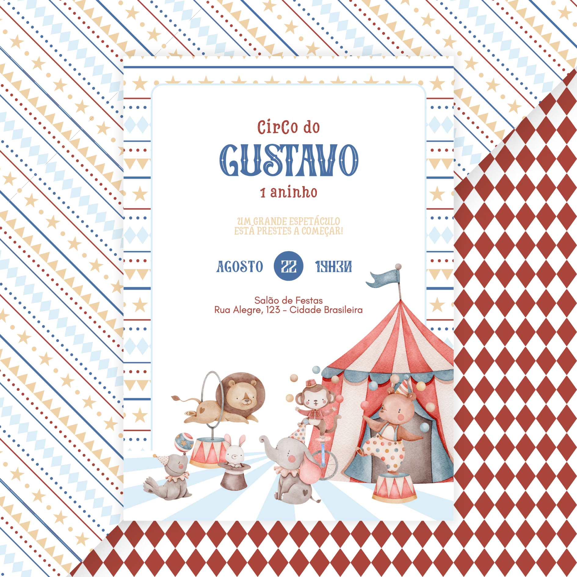 Convite Digital Estático Circo Menino 1