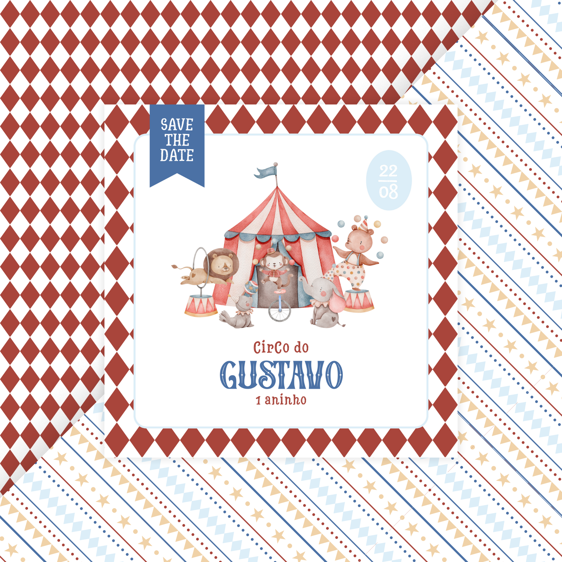 Save the Date Digital Estático Circo Menino 1