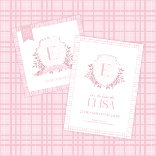 Combo: Save the Date + Convite Digital Estático Chá de Bebê Menina
