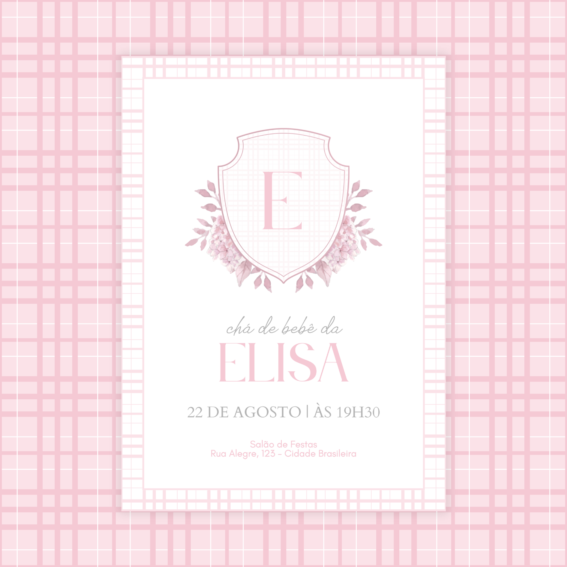 Convite Digital Estático Chá de Bebê Menina 1