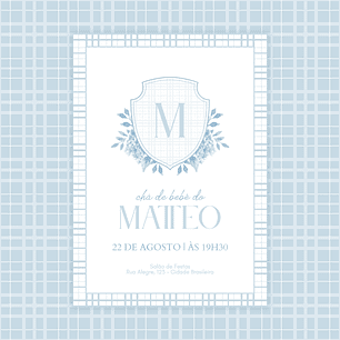 Convite Digital Estático Chá de Bebê Menino