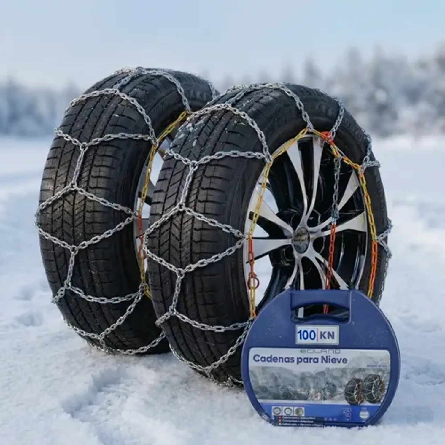 Set X2 Cadenas Autos Camionetas Kn Para Nieve Y Barro Rueda 4