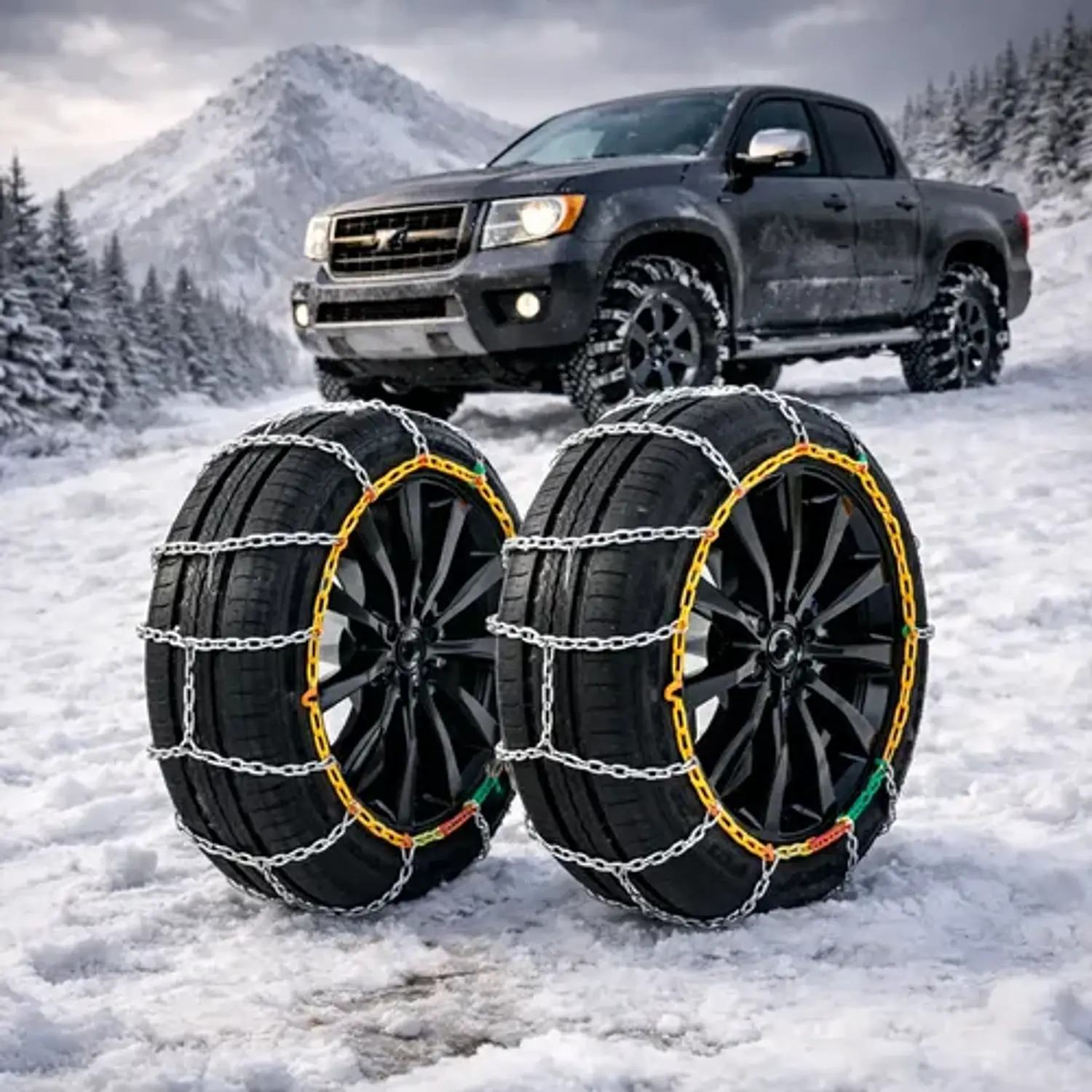 Set X2 Cadenas Autos Camionetas Kn Para Nieve Y Barro Rueda 20
