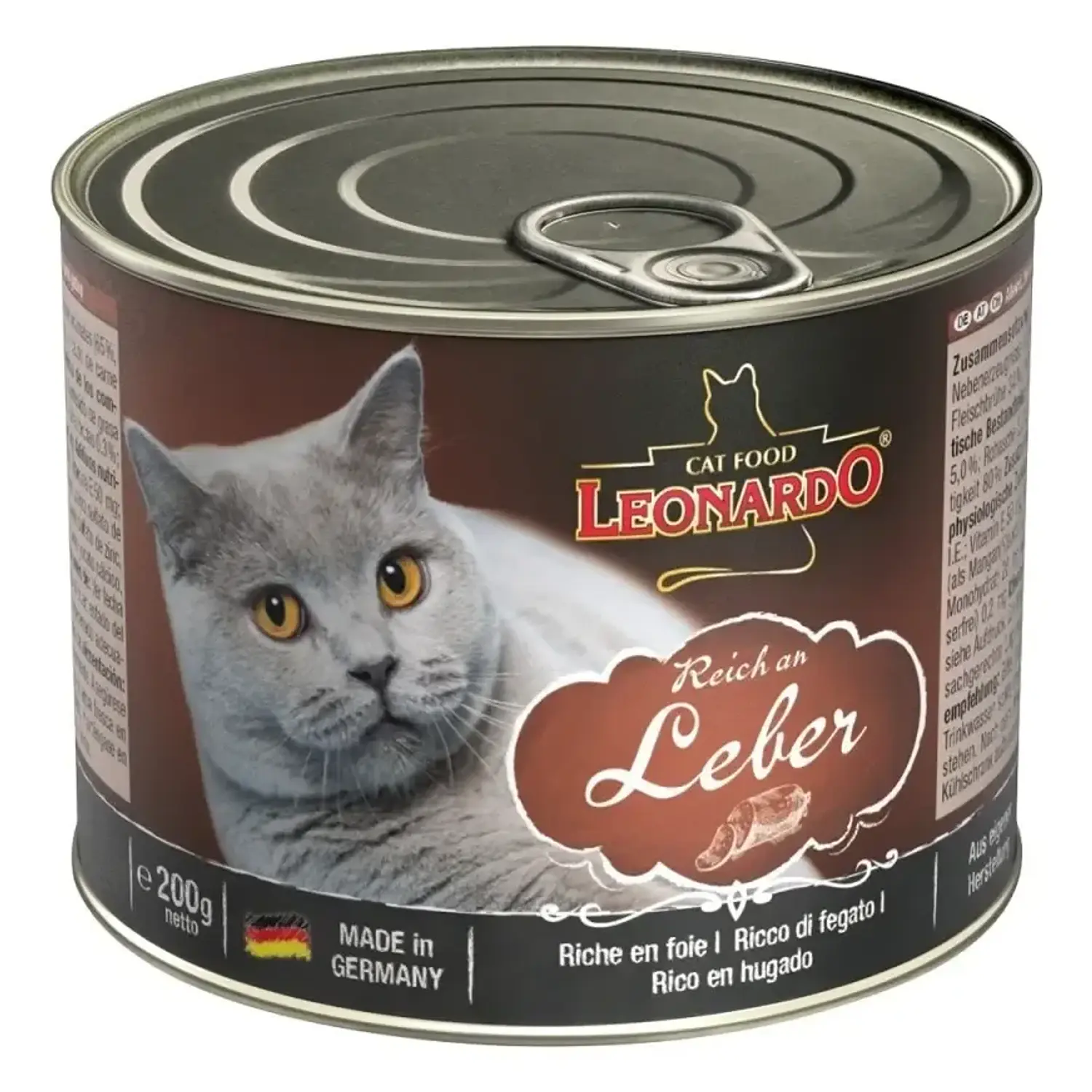 Comida Húmeda para Gato Adulto Leonardo Sabor Hígado 200g 1