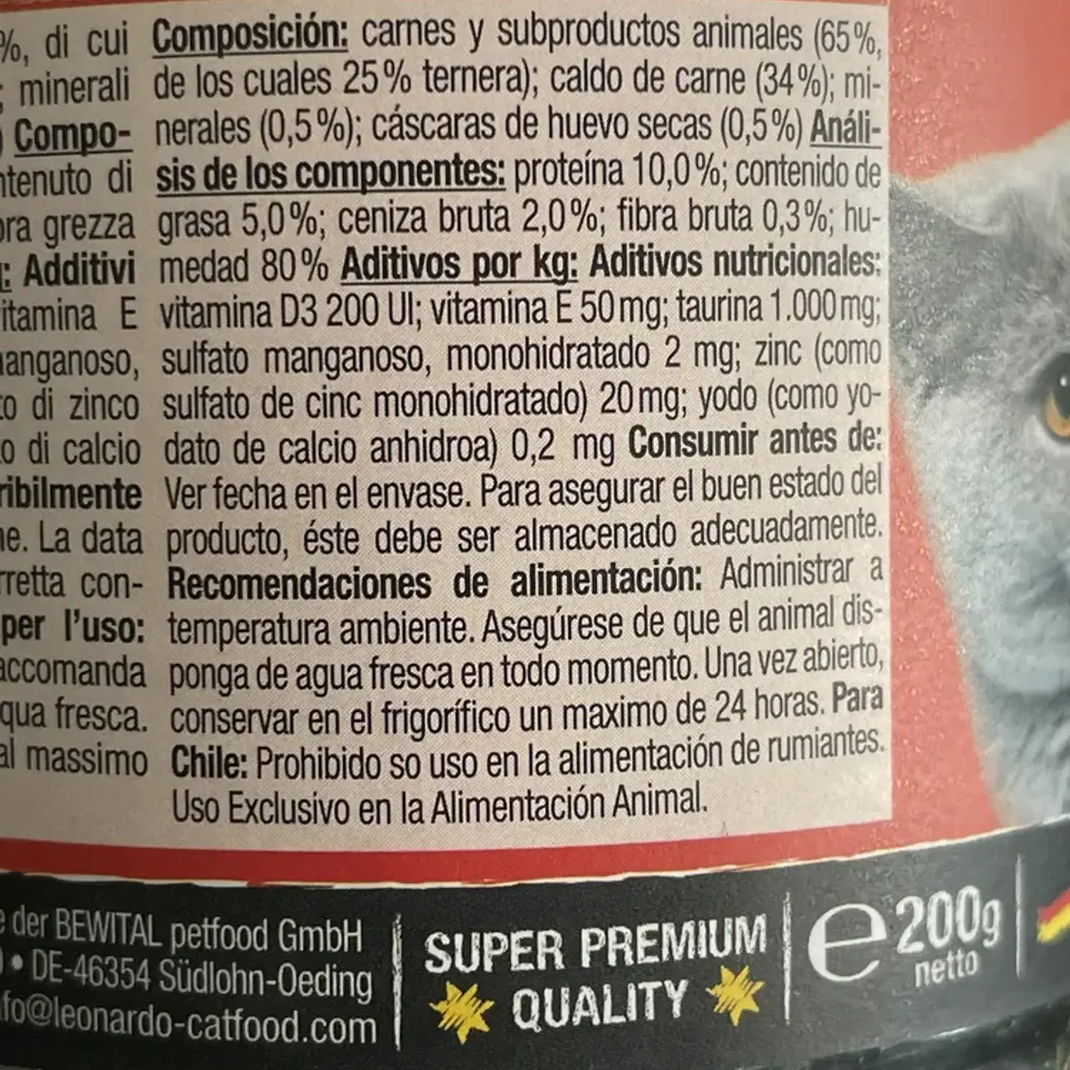 Comida Húmeda para Gato Adulto Leonardo Sabor Hígado 200g 8