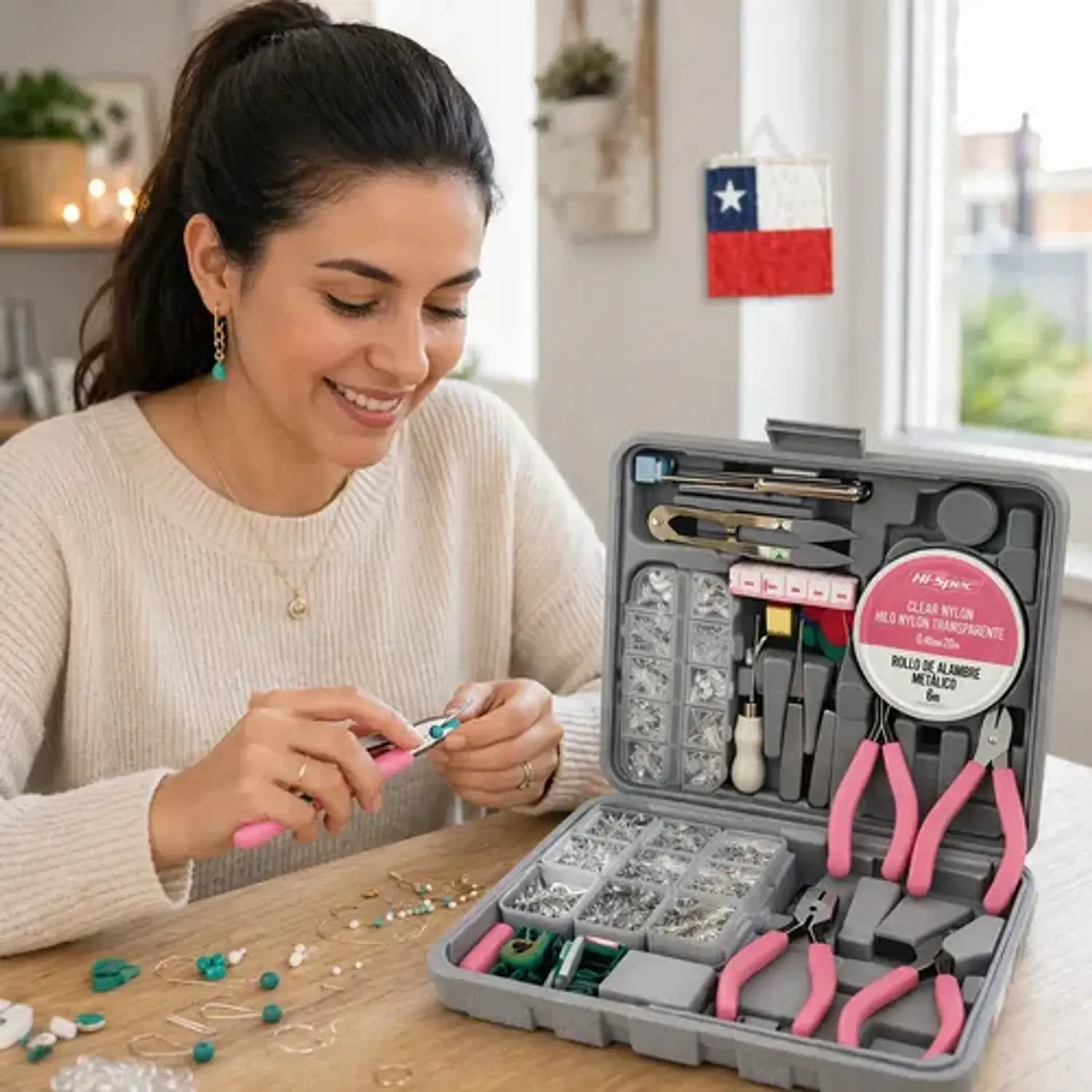 Kit de Herramientas para Fabricación de Joyería Hi-Spec 17 Piezas + 600 Accesorios para Bisutería 3
