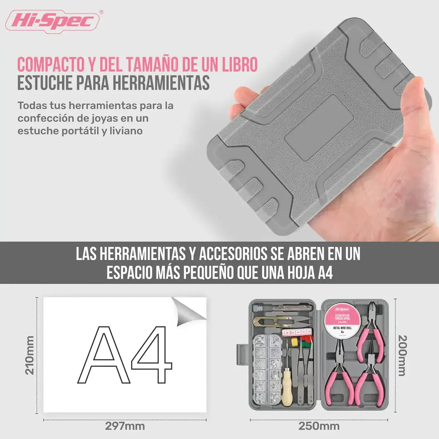 Kit de Herramientas para Fabricación de Joyería Hi-Spec 17 Piezas + 600 Accesorios para Bisutería 19
