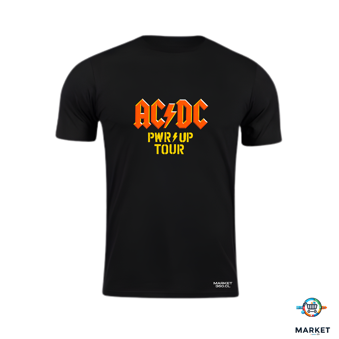 ⚡ Polera AC/DC – PWR UP TOUR | Edición Fan Chile 1