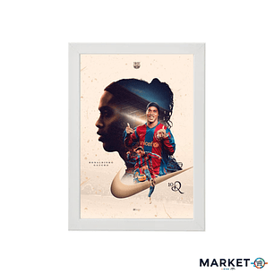 Ronaldinho Barcelona – Cuadro Deportivo de Fútbol | Diseño Premium 21x30