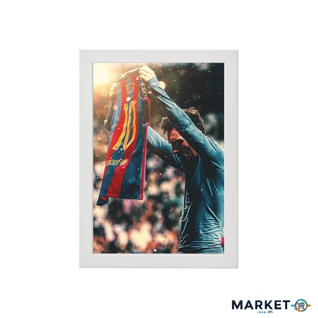 Messi Barcelona – Cuadro Deportivo de Fútbol | Diseño Premium 21x30 1