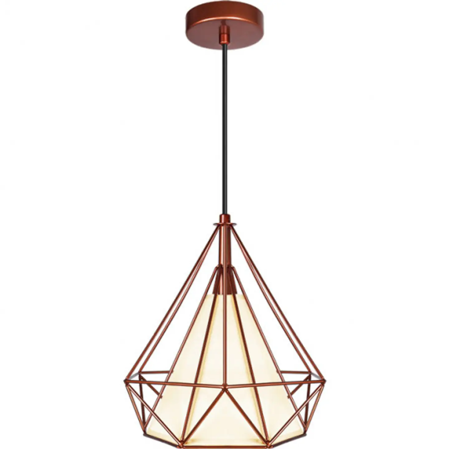 Suspensão NEVADA 1xE27 Alt.Reg.xD.28cm Cobre 1