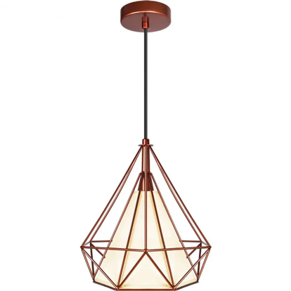 Suspensão NEVADA 1xE27 Alt.Reg.xD.28cm Cobre 1