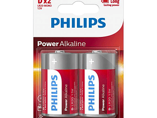 Pilhas Philips Power Alcalina D Bl2