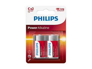 Pilhas Philips Power Alcalina C Bl2