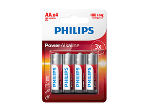 Pilhas Philips Power Alcalina AA Bl4