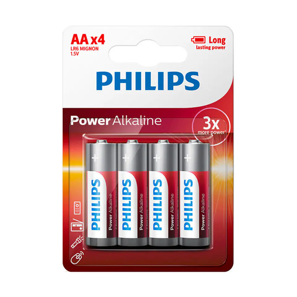Pilhas Philips Power Alcalina AA Bl4 1