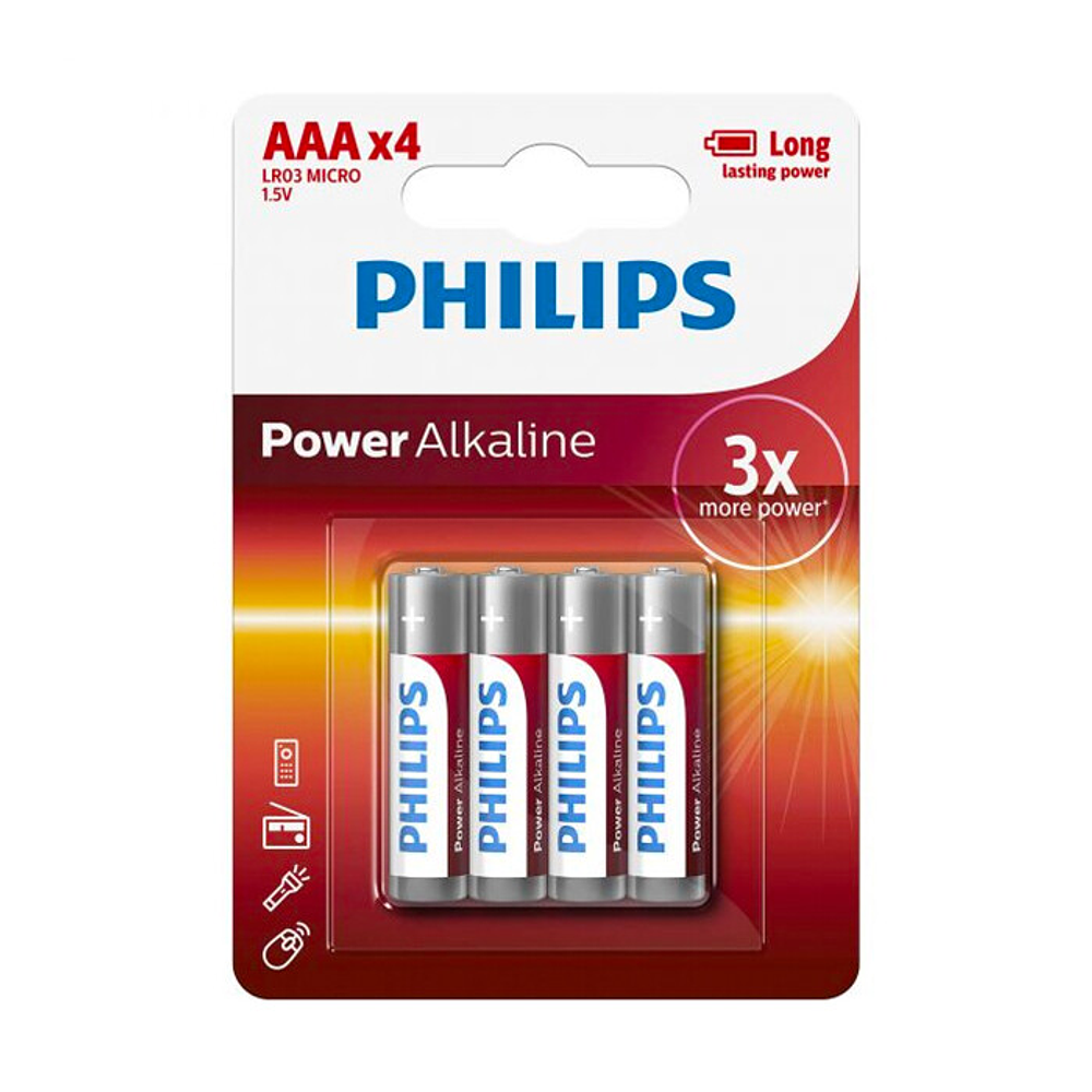 Pilhas Philips Power Alcalina AAA Bl4