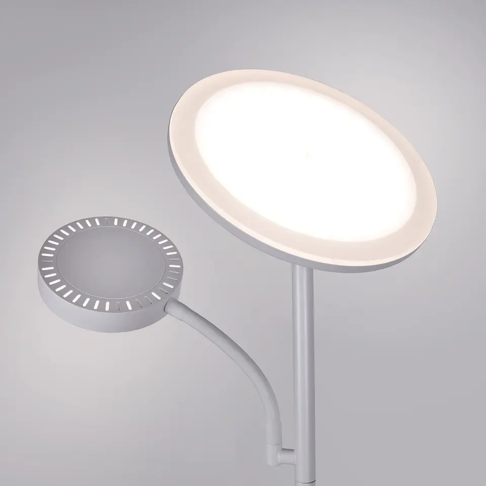 Candeeiro de pé LAGOS com braço de leitura 15+10W LED 4000K 1140+750lm Alt.174xD.24cm branco 2