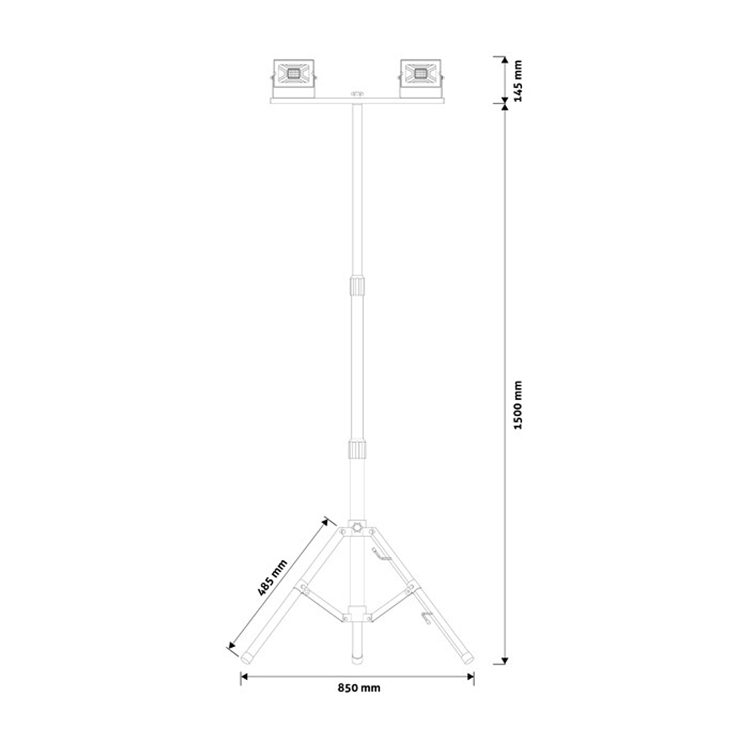 Tripé Avide Telescópico 2 Projetores 20W 4000K Incluídos 2