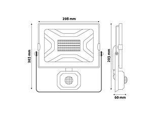 Projetor Avide LED SLIM 50W 4000K Sensor