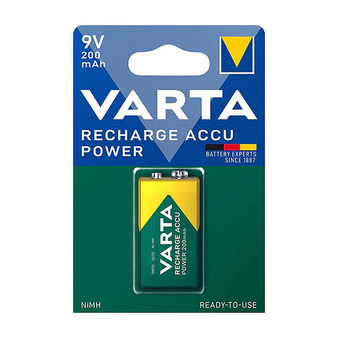 Pilhas Varta Recarregáveis 56722 9V 200MAH Bl1