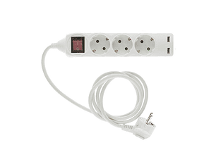 Extensão Entac 3 Tomadas + 2 USB 1,5MT 3x1,5MM com Interruptor