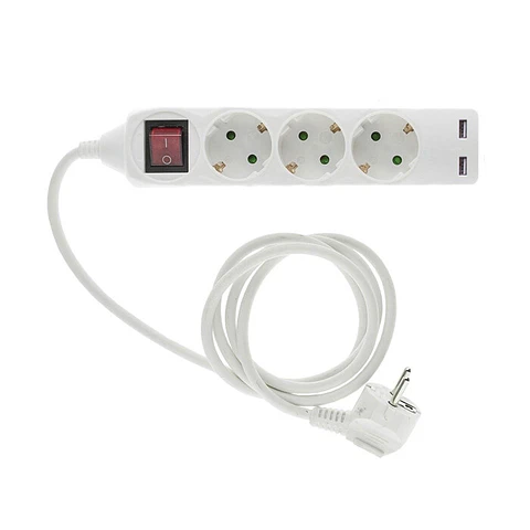 Extensão Entac 3 Tomadas + 2 USB 1,5MT 3x1,5MM com Interruptor