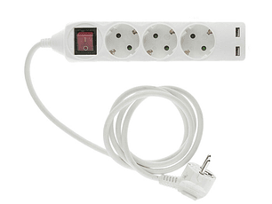 Extensão Entac 3 Tomadas + 2 USB 1,5MT 3x1,5MM com Interruptor