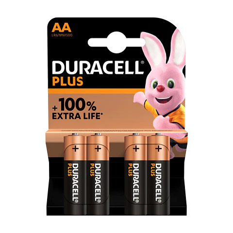 Pilhas Duracell Plus 100 MN1500 AA Bl4